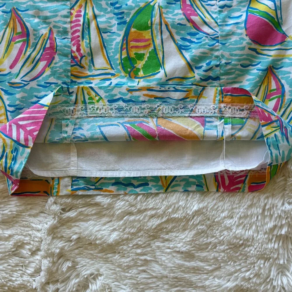 🎉HP🎉 Lilly Pulitzer Size 00 You Gotta Regatta Sailboats Strapless Franco Dress - Picture 9 of 16